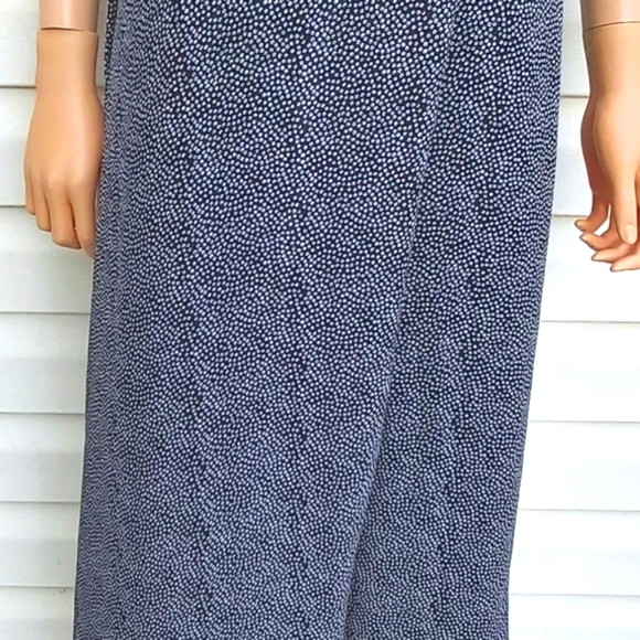 Vintage Marla Kim Black & White Print Sleeveless Wrap Maxi Dress- SM - Picture 5 of 8